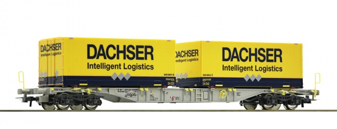 Container carrier car of AAE<br /><a href='images/pictures/Roco/Roco-76921.jpg' target='_blank'>Full size image</a>